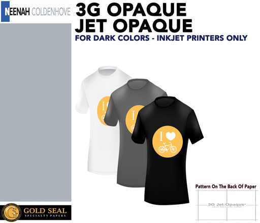 Heat Transfer Paper -Inkjet Dark Fabric — Tagged Sheet Size: 8.5 x 14  (Legal) — Gold Seal Specialty Papers